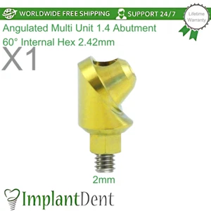 1x Multiunità Dentale Angolata 1,4mm Protesi 60° Titanio Int Esagonale 2,42mm - Foto 1 di 4