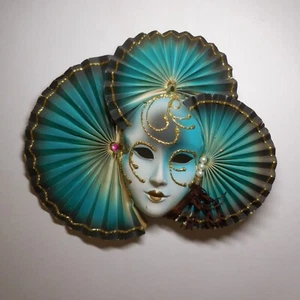 N24.273 masque Venise Italie biscuit céramique papier carton art déco fait main - Imagen 1 de 18