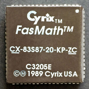 Cyrix CX83S87-20 80387 class PLCC FPU math coprocessor floating point unit 386