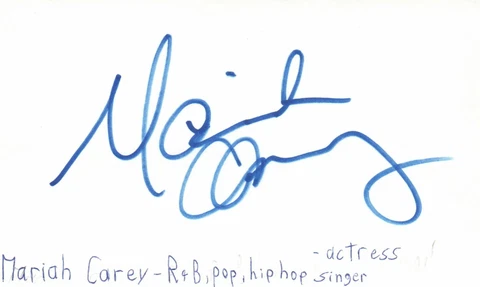 Mariah Carey Singer Actress R&B Hip Hop Pop Music Signed Index Card JSA COA Cover