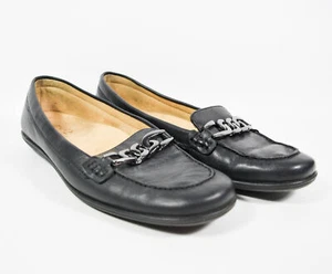 Naturalizer Ainsley Leather Loafers With Metal Chain Trim-Black-Size 7.5M - Picture 1 of 8