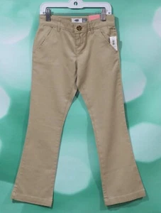 NWT Old Navy Girls Khaki Stretch Adjustable Waist Bootcut Uniform Pants Size 7 - Picture 1 of 2