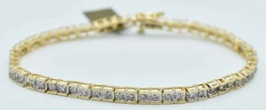 GENUINE 0.90 Cts DIAMONDS BRACELET 10K YELLOW GOLD ** Free Appraisal Service * - Picture 1 of 5