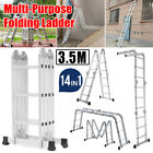 3.5M 14 Way Combination Folding Ladder Multi Purpose Aluminium 12 Step Ladder UK