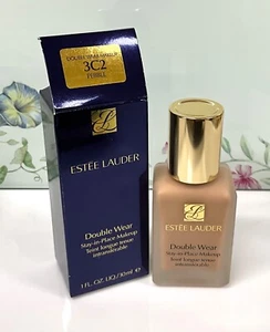 Maquillaje Estee Lauder Double Wear Stay in Place 1 oz, guijarro 3C2 nuevo en caja - Imagen 1 de 5