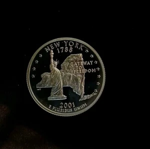 2001-S Cameo PROOF 90% SILVER "New York" STATE Washington Quarter! Free Shpg! - Picture 1 of 6