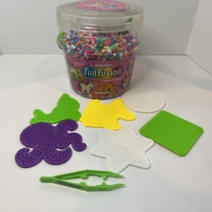 Fun Fusion Perler Beads Multicolor Tweezers Boards Kids Crafts - Picture 1 of 6