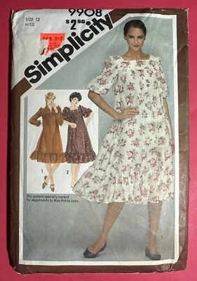 UNCUT Misses Boho Peasant Smock Dress Simplicity 9908 Pattern 12 - Image 1 of 2