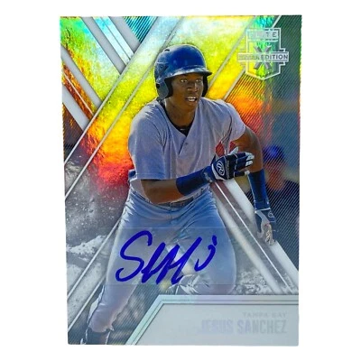 JESUS SANCHEZ 2017 Elite Extra Edition #122 Holo Prospect Autograph Card Marlins - Image 1 of 4