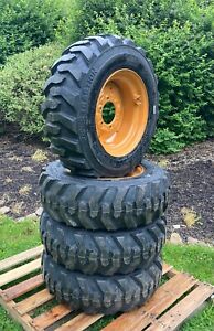4 NEW 10-16.5 Skid Steer Tires & Rims for Case 1840, 1838 & others(6 LUG)10X16.5