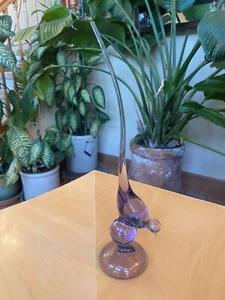 Ametista Teaberry in vetro vichingo coda lunga viola lavanda altezza 11" - Foto 1 di 4