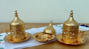 Turkish Coffee Experience Gift Set | Gold Color - Coffee Lovers Delight - Picture 1 of 12