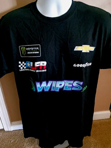 Leavine Family Racing Michael McDowell Wipes.com Team Issued Large Shirt NASCAR Cover