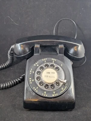 Teléfono de escritorio giratorio Bell System Western Electric modelo 500 negro sin probar Foto 1 de 4