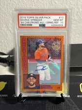 2019 Topps GEORGE SPRINGER Silver Pack 1984 Chrome T84-13 Orange #18/25 PSA 10
