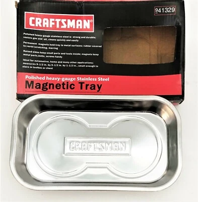 CRAFTSMAN 6" X 10" RECTANGULAR ACERO INOXIDABLE PIEZAS MAGNÉTICAS BANDEJA PLATO 941329 Foto 1 de 4