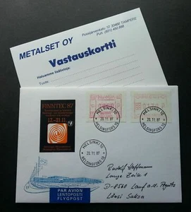 [SJ] Finland FINNTEC 87 Expo 1987 ATM Helsinki (Frama Label FDC) *addressed - Picture 1 of 5