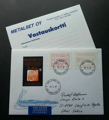 [SJ] Finland FINNTEC 87 Expo 1987 ATM Helsinki (Frama Label FDC) *addressed - Image 1 of 4