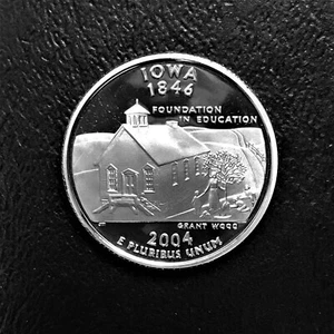 Cuarto de cuarto del estado de Iowa S Proof 2004 del juego de prueba original - Imagen 1 de 2