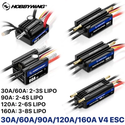 HOBBYWING Seaking V4 Bürstenloser Sensorloser ESC 30A 90A 120A 160A für RC Boot - Bild 1 von 4