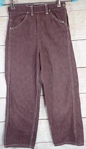 Rare 1950s Girls high Waisted Denim side zip Jeans 23x21 Snap Button (Read) - Picture 1 of 15
