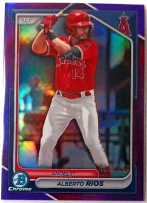 2024 Bowman Chrome💎/250💥Alberto Rios💥Purple Refractor #BCP-98  - Image 1 of 2