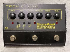 Tech21 Sansamp Programmable Bass Driver DI 3-Channel Preamp Effect Pedal - Picture 1 of 6