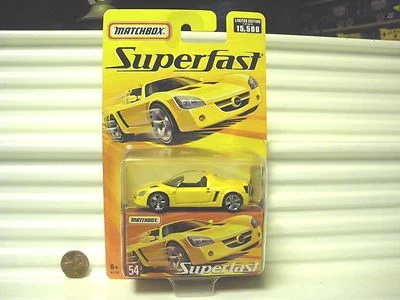 Matchbox 2005 Superfast Metallic Yellow #54 OPEL SPEEDSTER Car New Mint Boxed  - Image 1 of 3