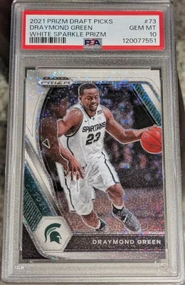 Draymond Green 2021 Prizm Draft Picks White Sparkle #73 PSA 10 Michigan POP 1 Foto 1 de 3