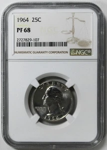 1964 Washington Quarter NGC PF 68 C100-12 - Picture 1 of 2