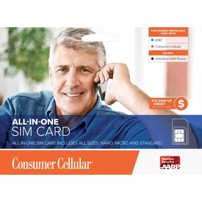 Consumer Cellular AT&T All in One SIM Card - Image 1 of 3