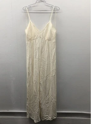 Mono para mujer Topshop nuevo con etiquetas crema viscosa lino pierna ancha espalda abierta 10 Foto 1 de 4