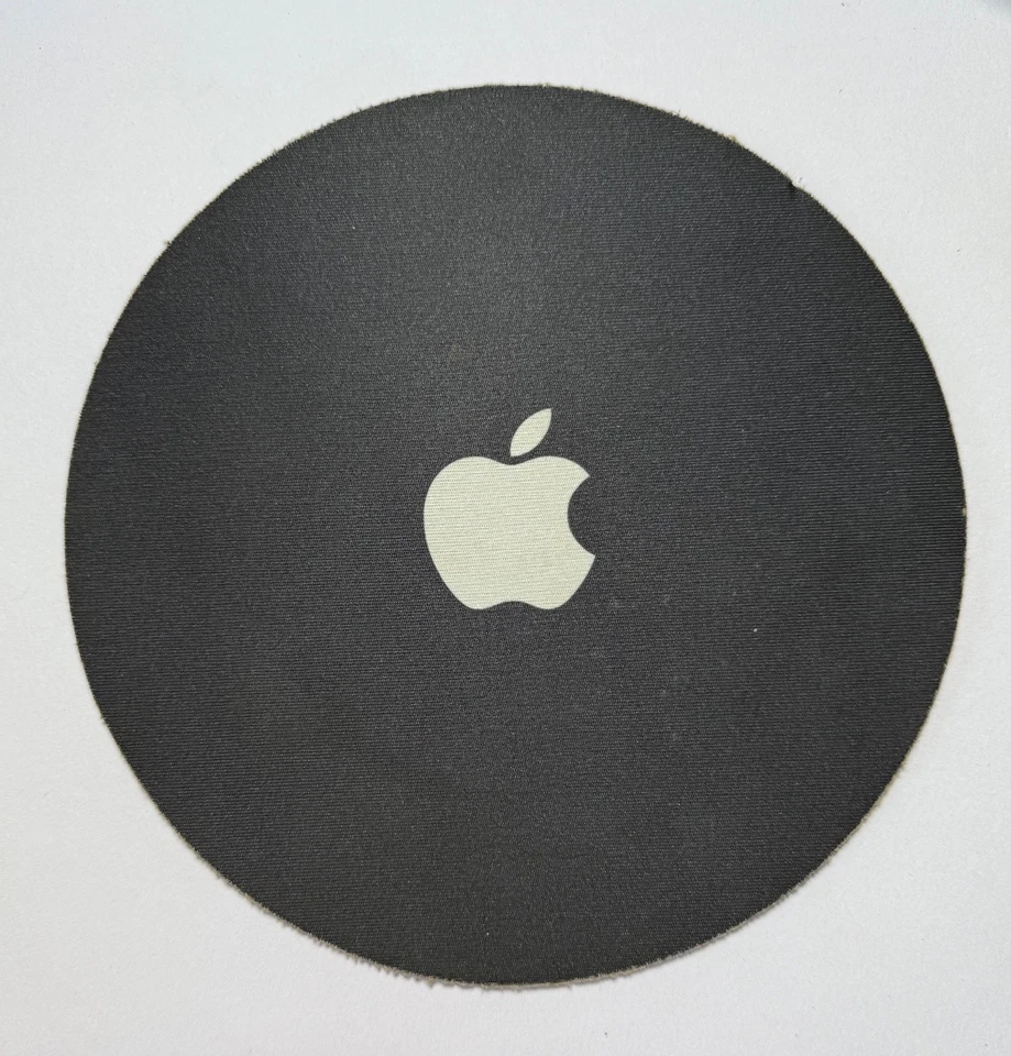 Vintage Promotional Apple Logo Computer Mouse Pad Black & White from 2000s - Image 1 of 2