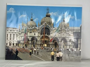 Saint Mark's Basilica Venice Italy 1950s Vintage Travel Poster Tartarian Castle - Picture 1 of 10