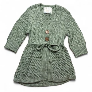 Kenji Hand Knit Green Wool Alpaca Blend Sweater Womens Size Small - Picture 1 of 5
