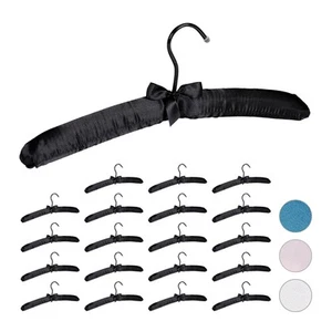 Kleiderbügel satin Soft Bügel 38 cm 2,5 kg Kleiderbügel schwarz Satin Bügel - Bild 1 von 8