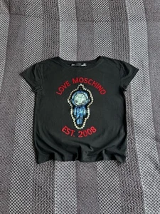 Love Moschino Big Logo T-shirt Womens Avantgarde Solid Style Size M / L - Picture 1 of 5