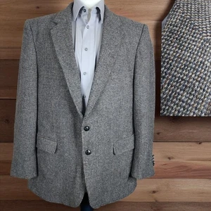 Vintage Sears Sport Coat Jacket Mens 50L Multicolor Check Tweed Wool - Picture 1 of 12
