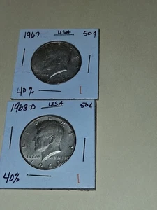 2 Kennedy 40% Silver Half Dollars - Picture 1 of 2