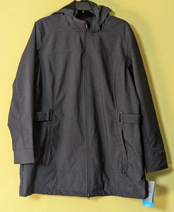 Free Country Women's Black Heather Softshell Faux Fur Lining Hood Jacket - Sz 1X - Picture 1 of 6