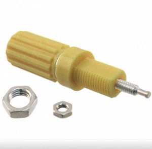 2pcs NEW Cinch Johnson 111-0107-001 Yellow Binding Posts,  *FREE SHIPPING* - Picture 1 of 3