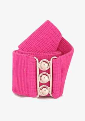 Malco Modes Elastic Stretch Belt Interlocking Clasp Raspberry Square Dance SZ P - Image 1 of 3