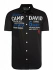 Camp David® Kurzarm-Hemd mit Logo-Artworks, schwarz, Gr. L, CDU-2100-5766 - NEU
