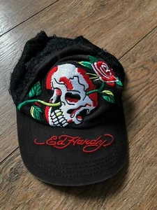 Ed Hardy Vintage Cap Hat Skull Love Kills Slowly Black Hype One Size - Picture 1 of 6
