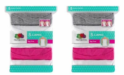 Fruit of the Loom Girls' Camisoles Tanks Camis 10pk 6 White 2 Pink 2 Gray - Image 1 of 4