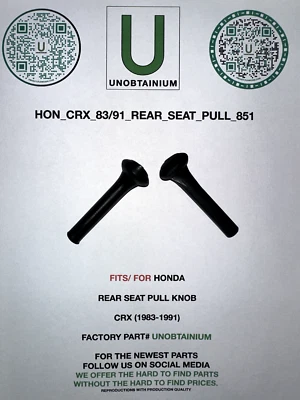 SE ADAPTA A/PARA HONDA CRX (1983-1991) PERILLA TIRADORA ASIENTO TRASERO Foto 1 de 2