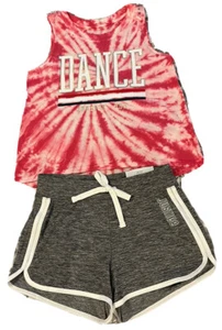 Justice Girl's Size 10 DANCE Tie Dye Tank Top & Dolphin Shorts New With Tags - Picture 1 of 2