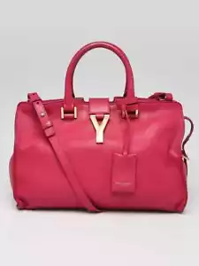Yves Saint Laurent Pink Calfskin Leather Small Cabas ChYc Bag - Picture 1 of 12