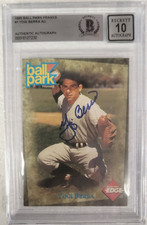 1995 BALL PARK FRANKS YOGI BERRA NY YANKEES SIGNED AUTO CARD #1 BECKETT 10 AUTO