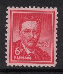 Scott 1039, Stampa Umida - MNH - 6c Theodore Roosevelt, Serie Liberty - Mint - Foto 1 di 1